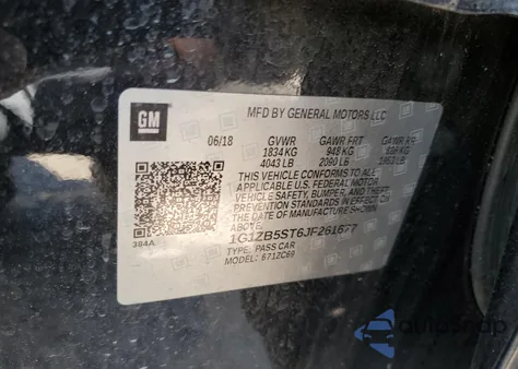 2018 Chevrolet Malibu Ls из США, поврежденный, VIN 1G1ZB5ST6JF261677